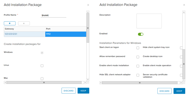 Configure Installation Package