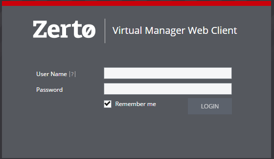 Zerto virtual manager