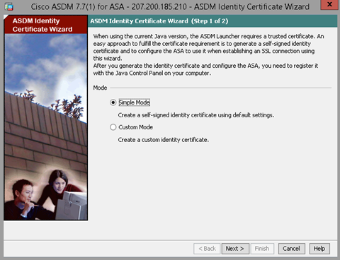 ASDM Identity Certificate Wizard