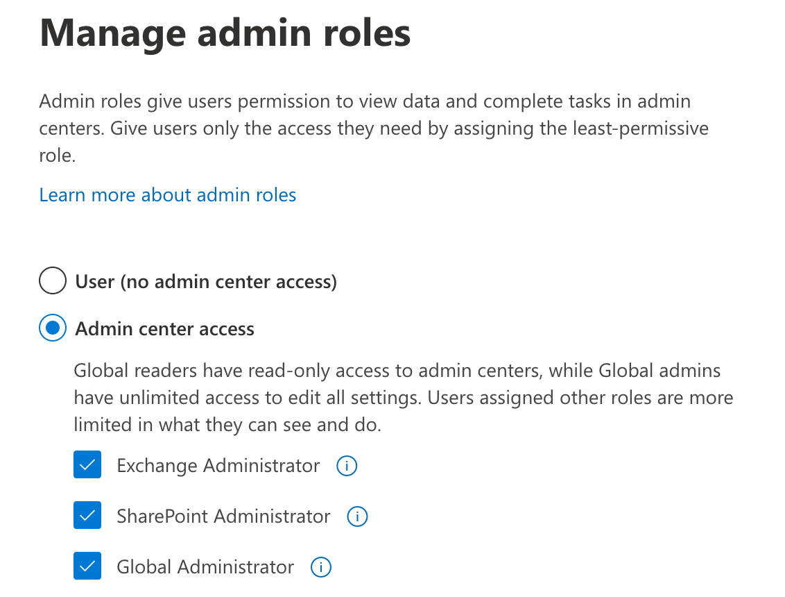 manage admin role